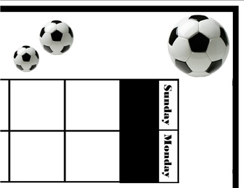 Soccer Calendar Set Soccer Bulletin Board Soccer Theme Sports Calendar