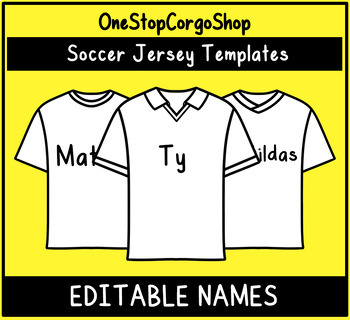 Preview of Soccer Jersey Template with EDITABLE Names