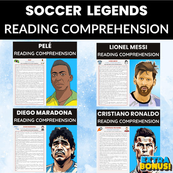 Preview of Soccer Legends Heroes Stars Reading Comprehension | Greatest Soccer Players