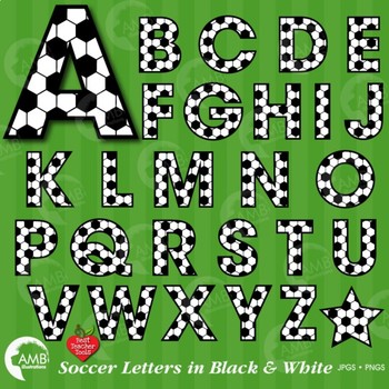 Preview of Soccer Letters Clipart, Alphabet Clipart,  {Best Teacher Tools} AMB-1965