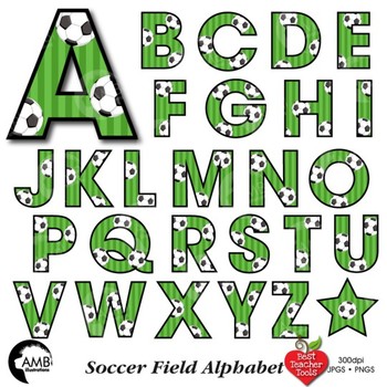 Preview of Soccer Letters Clipart, Football Alphabet Clipart, {Best Teacher Tools} AMB-1968