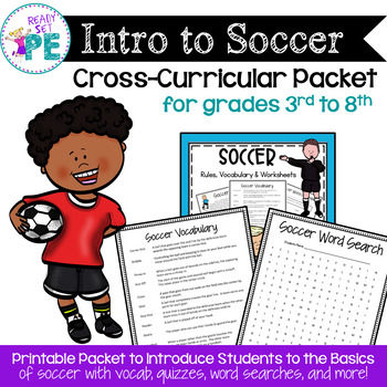 Preview of PE Soccer Rules & Vocab Packet -Comprehension, Brain Break & Distance Learning