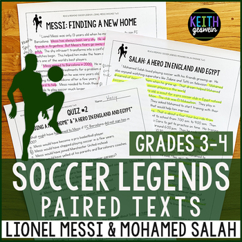 Preview of Soccer Paired Texts: Lionel Messi and Mohamed Salah (Grades 3-4)