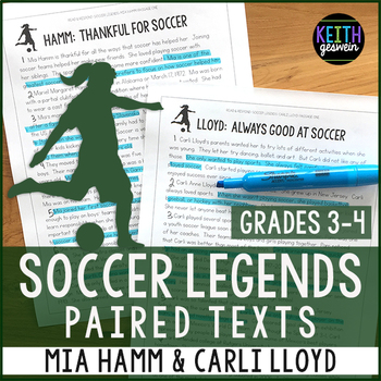 Preview of Soccer Paired Texts: Mia Hamm and Carli Lloyd (Grades 3-4)