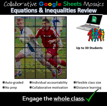 Soccer Players, Linear Equations and Inequalities, 30-Section Google Mosaic