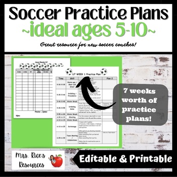 Preview of Soccer Practice Plans- ages 5-10