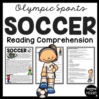 Preview of Soccer Reading Comprehension Informational Worksheet Olympic Sports Olympics