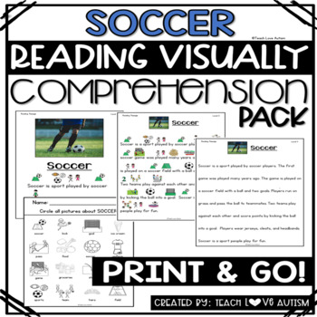 Preview of Soccer Reading Comprehension Passages and Questions with Visuals