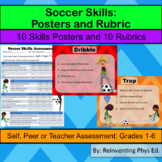 Soccer Skills Posters: 10 Soccer Skills, 10 Soccer Rubrics