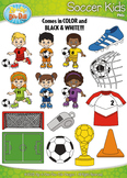 Soccer Sports Kid Characters Clipart {Zip-A-Dee-Doo-Dah Designs}
