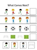 Soccer Sports themed What Comes Next preschool educational