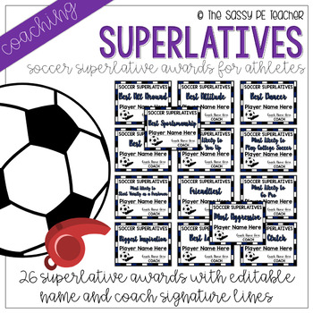 Soccer Superlative Awards - Navy by The Sassy PE Teacher | TPT