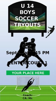 Preview of Soccer Tryouts Flyer