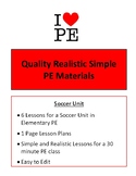 Soccer Unit - 6 Lesson Plans PDF - Elementary PE