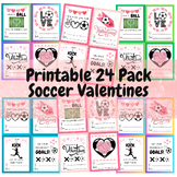 Soccer Valentine's Day Cards or Gift Tags - Printable 24 pack