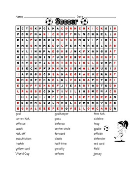 Soccer Word Search by Learning is Lots of Fun | TPT