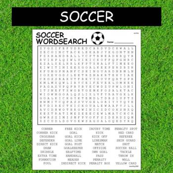 Soccer Word Search Physical Education PE by Cosmo Jack's Technology ...