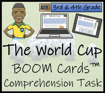 Preview of Soccer World Cup BOOM Cards™ Comprehension Activity | 3rd Grade & 4th Grade