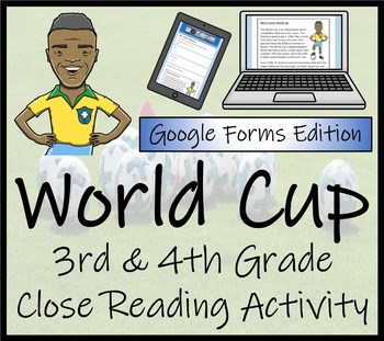 Preview of Soccer World Cup Close Reading Activity Digital & Print | 3rd Grade & 4th Grade