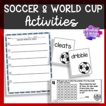 Preview of Soccer and World Cup Activities Task Cards Printables and More ELA Math