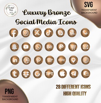 Preview of Socia Media Icons luxury Bronze