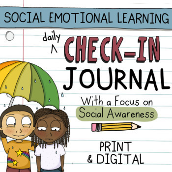 Preview of Social Awareness SEL Daily Check-In Journal: Empathy, Social Cues, Respect
