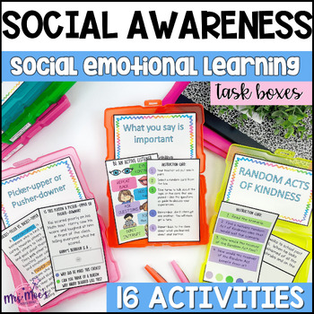 Preview of Social Awareness: Social Emotional Learning Task Boxes