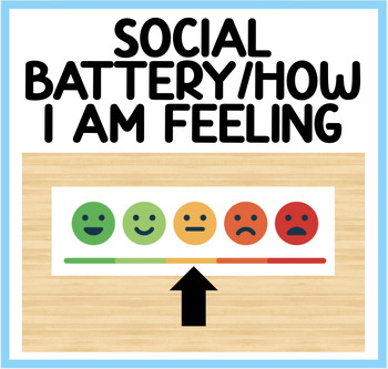 Preview of Social Battery / How I Am Feeling | Desk Stickers and Stick On's | SEL