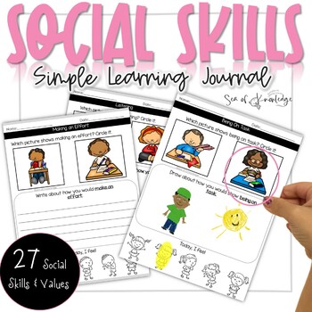 Preview of Social Behavior Skills Lesson Plans | SEL Workbook | Early Learners