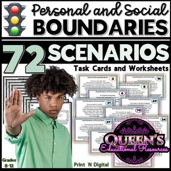 Preview of Social Boundaries and Personal Space SCENARIOS and Worksheets (Print/Digital)