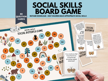 Preview of Social Butterfly Board Game to Help Children with Social Skills