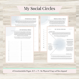 Social Circles Therapy Worksheet, Personal Boundaries, Soc