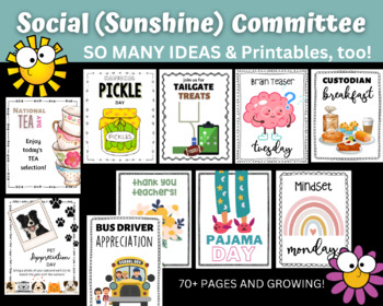 Preview of Social Committee | Sunshine Committee | Events Activities Holidays Appreciation