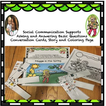 Preview of Social Communication Visual Supports, Basic Questions Story, SPRING