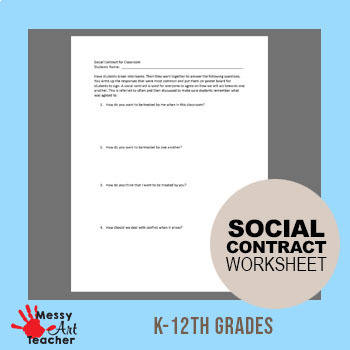 Preview of Social Contract Classroom Management K-12