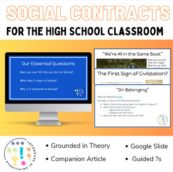 Preview of Social Contract First-Week Activity: High School Edition