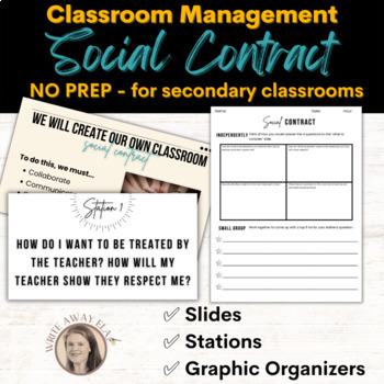 Preview of Social Contract with Stations - Classroom Management for Secondary Students