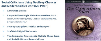Preview of Social Criticisms Using Geoffrey Chaucer & Modern Critics Unit (NO PREP)