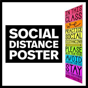 Social Distancing Poster Back To School 21 Bulletin Board Classroom Decor