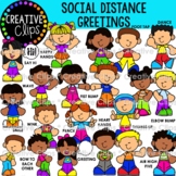Social Distance Greetings {Distance Learning Clipart}