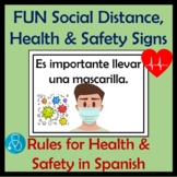 FUN Social Distance, Health & Safety Signs in Spanish - Pr
