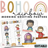 Boho Rainbow Morning Greeting Posters & Choice Board
