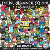 Social Distance School MEGA Set {distance learning clipart}