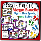 Social Distancing Classroom Mega Bundle, Rules, Signs, Line Spots