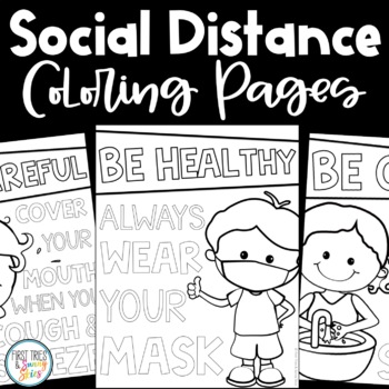 Preview of Social Distancing Coloring Pages - DIY Healthy Habits Posters - Covid Posters