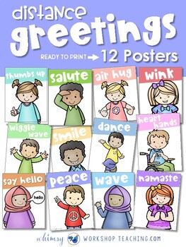 Social Distancing Greetings POSTER NO FRAME Classroom Poster