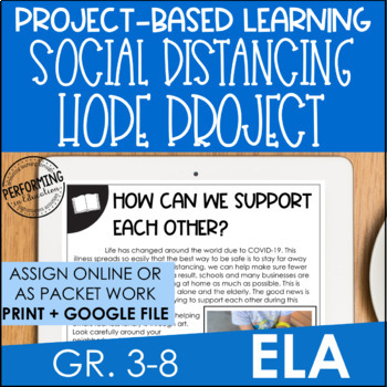 Preview of Social Distancing Hope Project Based Learning for Distance Learning ELA