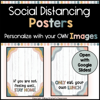 Preview of Social Distancing Posters - Boho Neutral 