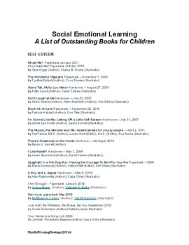 Preview of Social Emotional Learning: Outstanding Books for Children