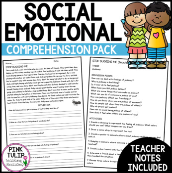Preview of Social Emotional Comprehension Passages - With Reflection Questions
